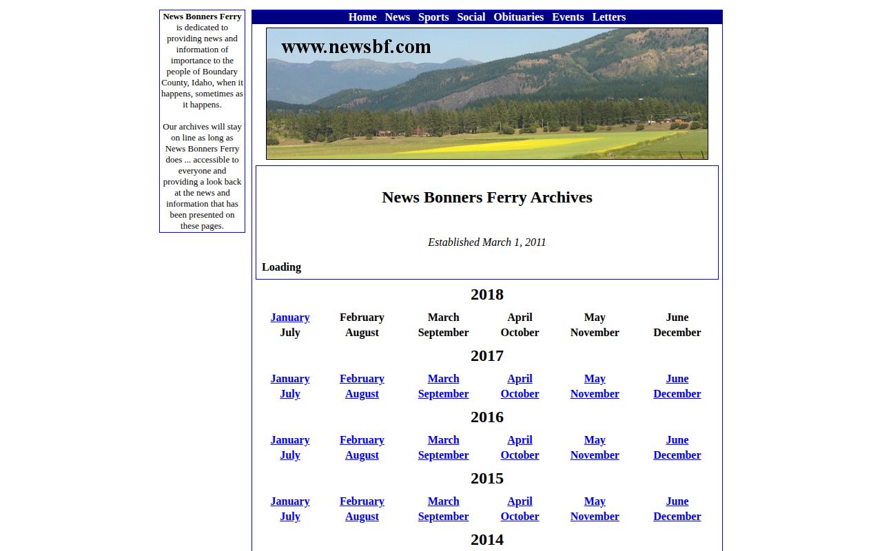 NewsBF historical Boundary County archive index