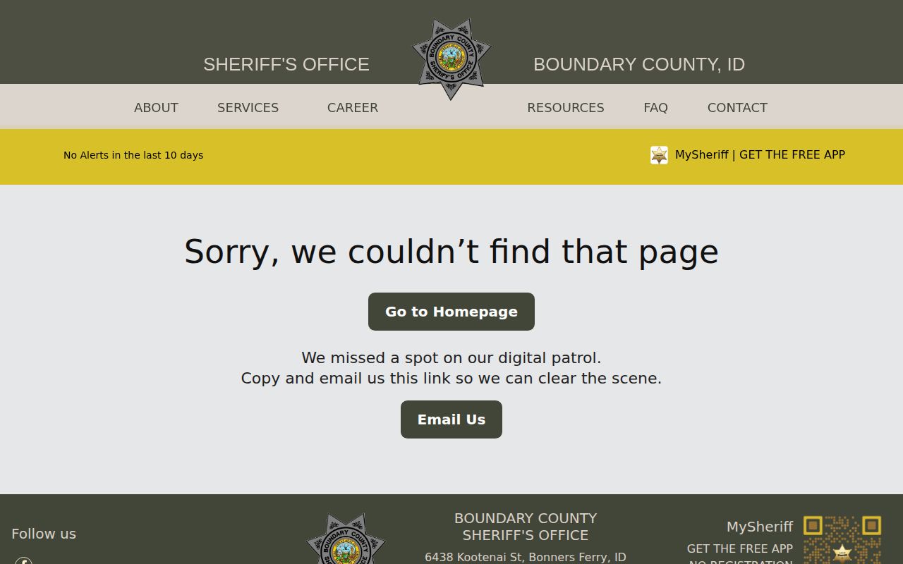 Boundary County Sheriff Civil Division process and records information