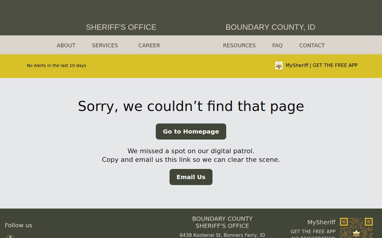 Boundary County Sheriff written public-records request route